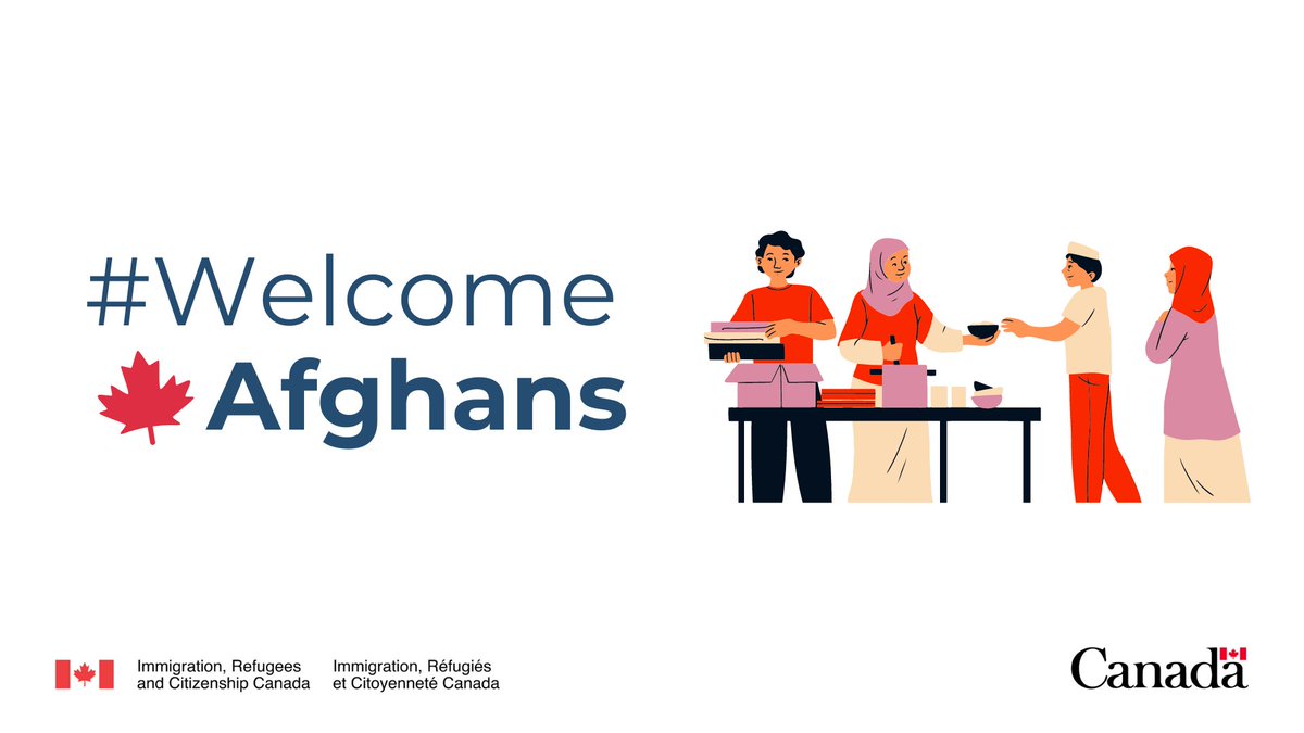 CitImmCanada's tweet photo. Today in Calgary, a flight of 315 Afghan refugees arrived from Pakistan. They will join 21,305 Afghans who have arrived in Canada since August 2021. 

Learn more about how you can #WelcomeAfghans in your community: https://t.co/KJgWjNKBi4 https://t.co/Jm0J4LXR8n