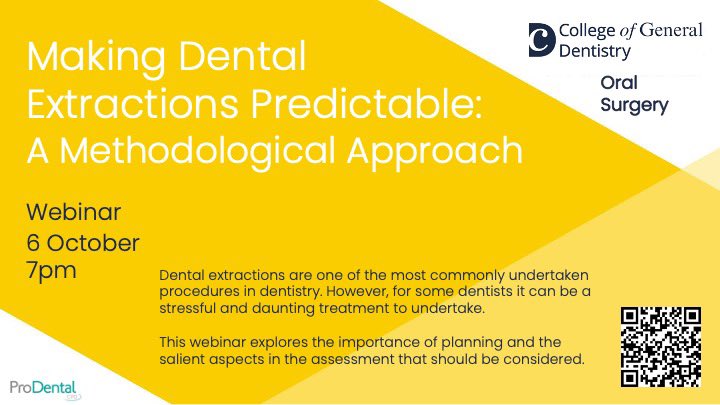 Live tomorrow night
Aimed at dentists 
prodentalcpd.live/extp
@CGDent #dentalcpd #dentistry #oralsurgery #dental