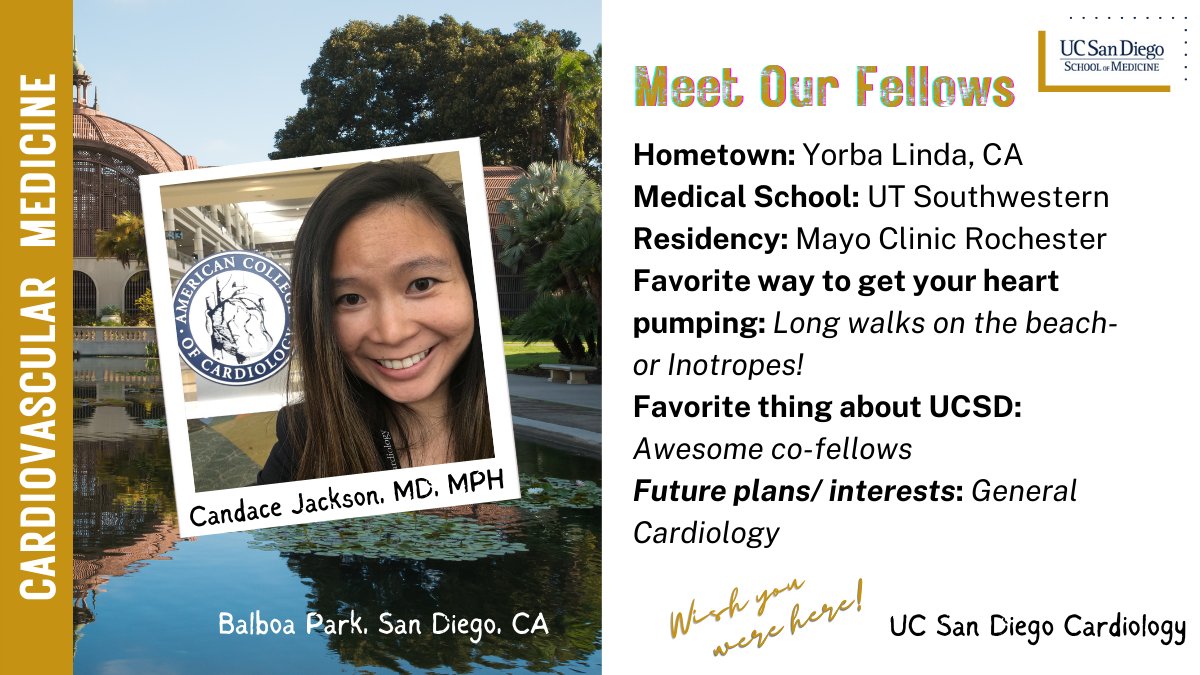 Drum roll, please, for our next fellow in the Fellow Spotlight series. We are delighted to introduce one of our second year Cardiology Fellows Dr. Candace Jackson, MPH!
