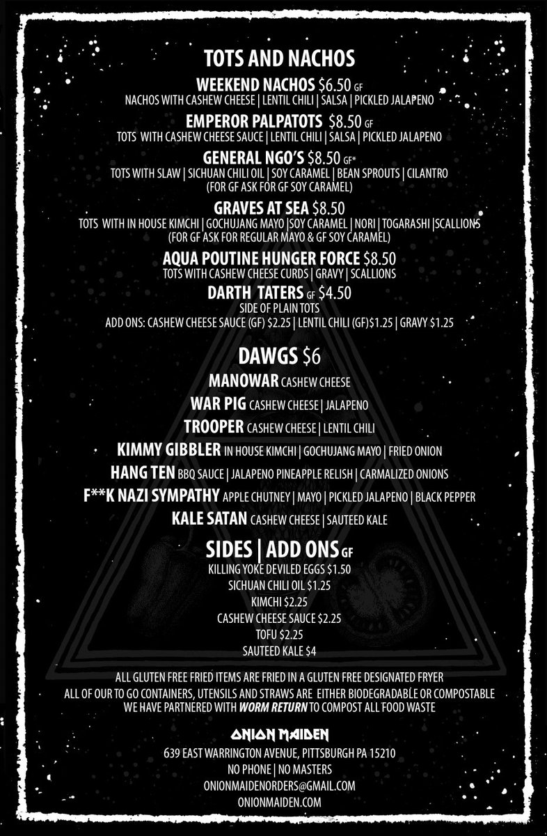 🚨 NEW MENU ITEMS DEBUT TODAY! 🎉 

Peep the pics for more details. Stop in and slurp some noodles for the full experience. 

#pittsburgh #vegan #atownpgh #onionmaiden #veganpittsburgh #pittsburghvegan #eatdrinkvegan #pghasianfood #noodles