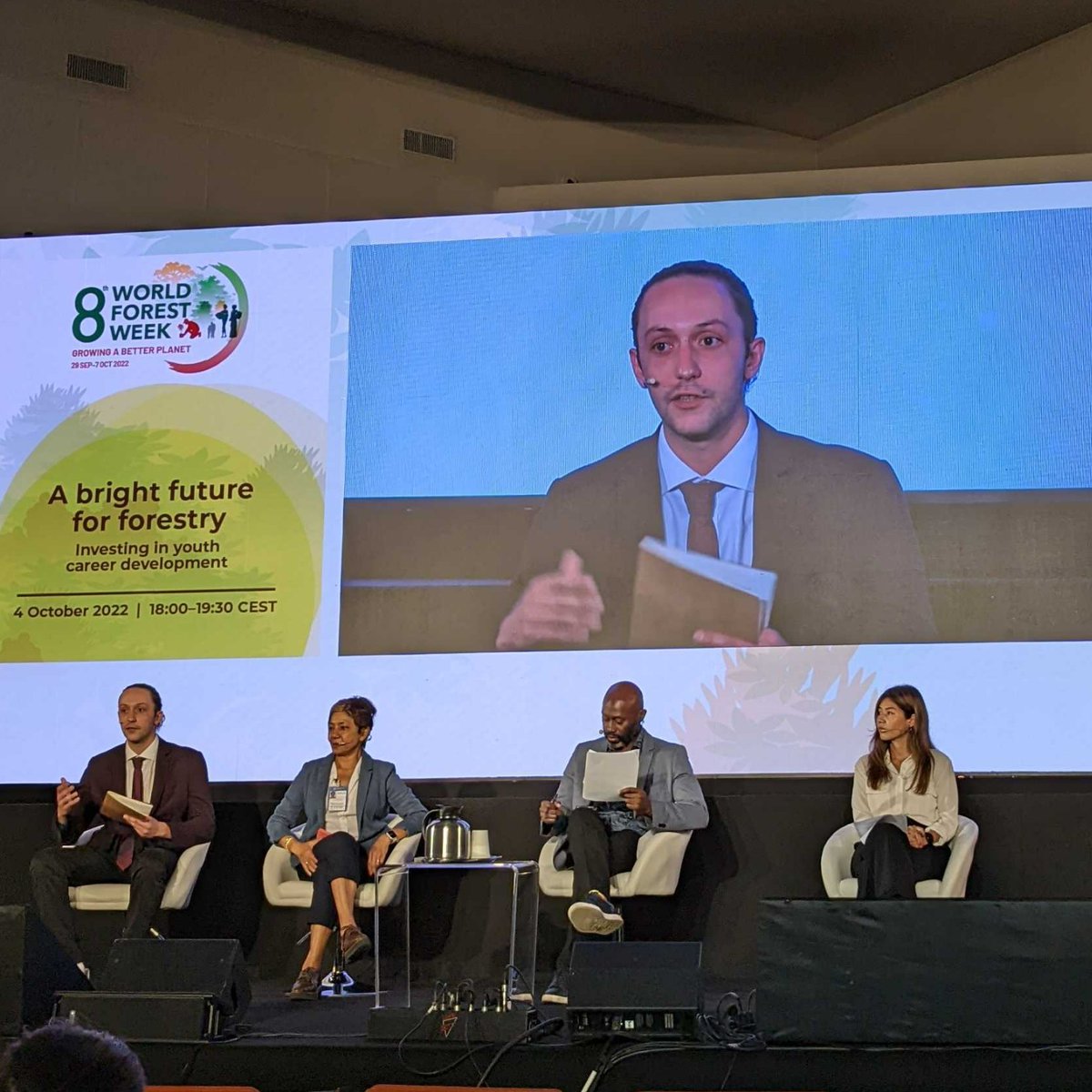 "Our role is to be the voice of a movement that is global and impacts locally &amp; internationally."

<a href="/IFSAdotnet/">International Forestry Students Association</a> President Agustín Rosello shared the perspectives of forestry students and why it's important to invest in the future generation of foresters at #COFO26

#ThinkLandscape