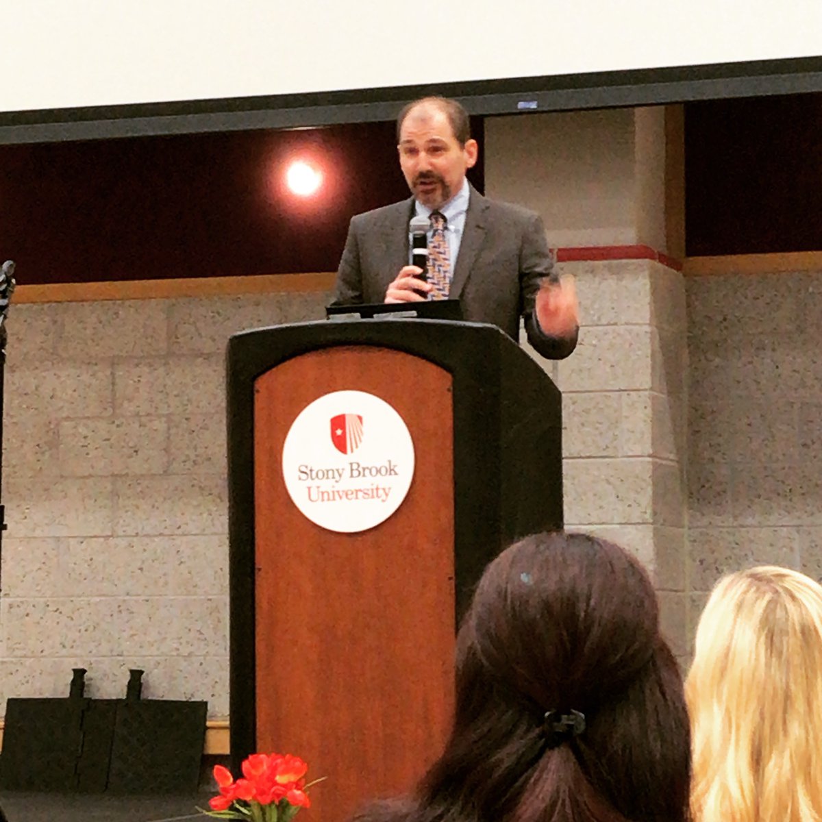 StonyBrookLACS's tweet photo. #HispanicHeritageMonth opening ceremony speaker Dr. Miguel García-Diaz speaking about his path from Spain to Stony Brook, the representation of Latinos in science and academia, and the places we can and should find belonging. https://t.co/5MwLBXQqxm