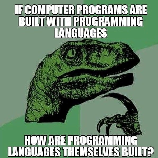 FafnirCoder's tweet image. Right question Bro✨And here is the answer: ⬇⬇⬇

-First programming languages were wrote by numbers, by impuls and current the code was like:
-6---6-6--5-5--5-5-
If you know something more write a comment please!😃 #programming #coding #programminglanguages  #programmingmemes