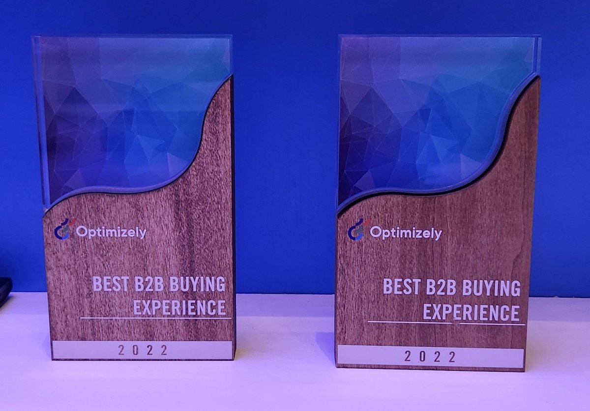 IEWC and Verndale bring home the Best B2B Buying Experience award, thank you <a href="/Optimizely/">Optimizely</a>! #Opticon <a href="/VerndaleTweets/">Verndale</a>