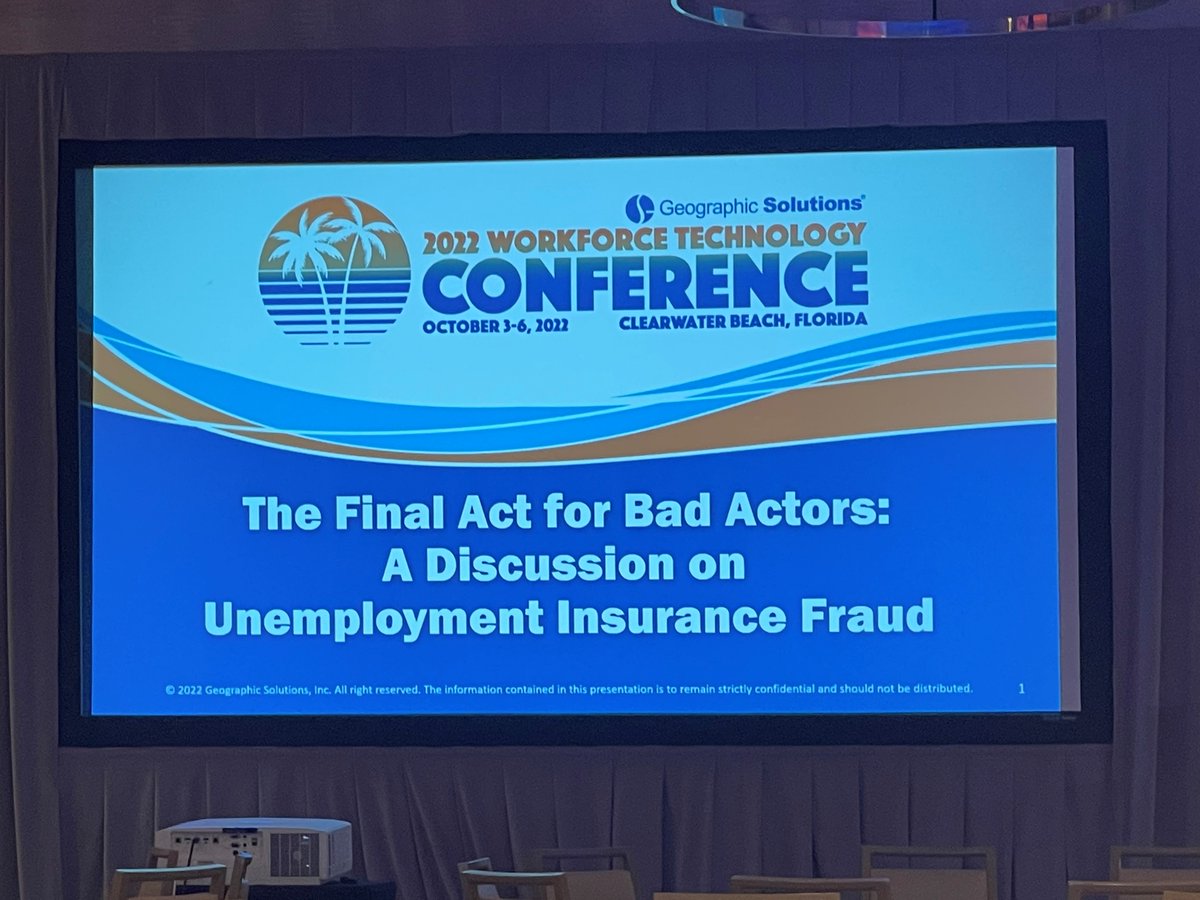NASWAORG's tweet photo. Randy Gillespie, Vice President, Finance and Integrity &amp; Director, UI Integrity Center, shares how #NASWA provided member services to help fight rising improper payment rates during the pandemic during a panel at Geographic Solutions' Workforce Technology Conference.

#GSIWTC22 https://t.co/g0JWS21TEB