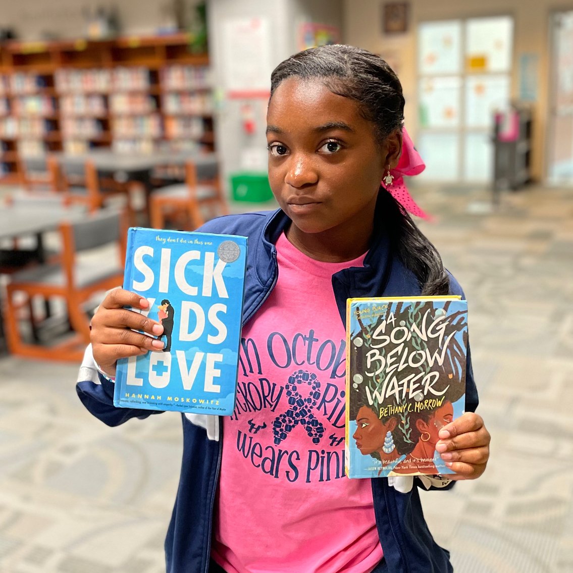 HiRMS_library's tweet photo. Maverick-approved #ridgereads📚—both are SO👏 good👏, and Sick Kids in Love reminds her of a movie she just saw. Thanks for the recommendation! 💫

@hickoryridgemid https://t.co/9nKCi8j4ig