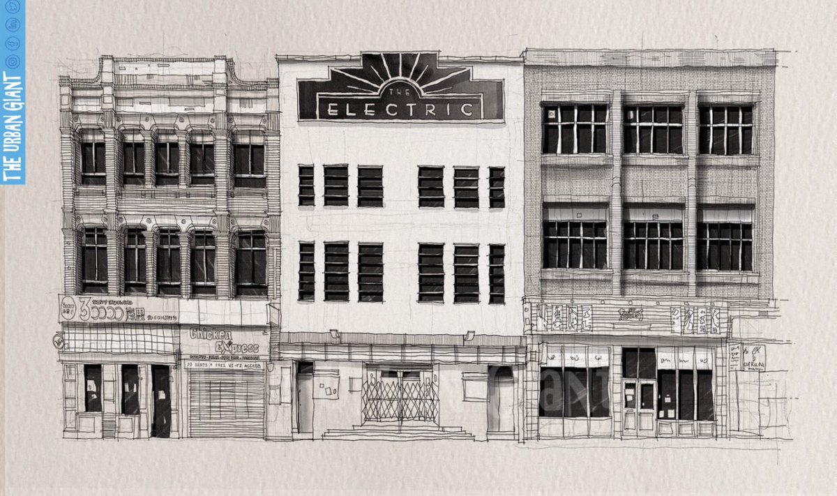 SKETCHBOOK TRAVELS
Drafted this out on site whilst waiting for a train at New Street. Additional detail and washes added in the studio
#art #artist  #birmingham #cinema  #illustration #city #brum #brummie #uk #penandink #drawing #architecture #theelectriccinema #theelectric