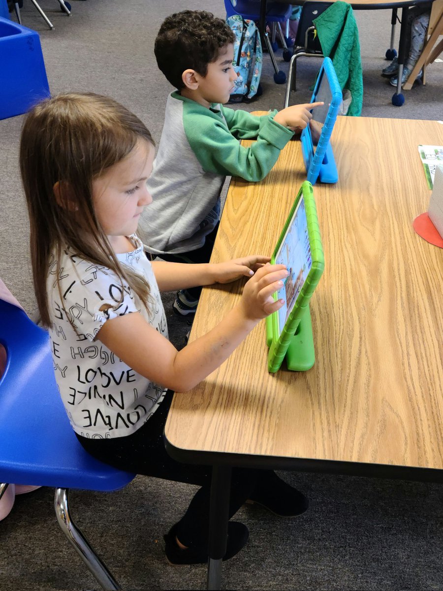 Afternoon PreK had an iPad center for the first time today