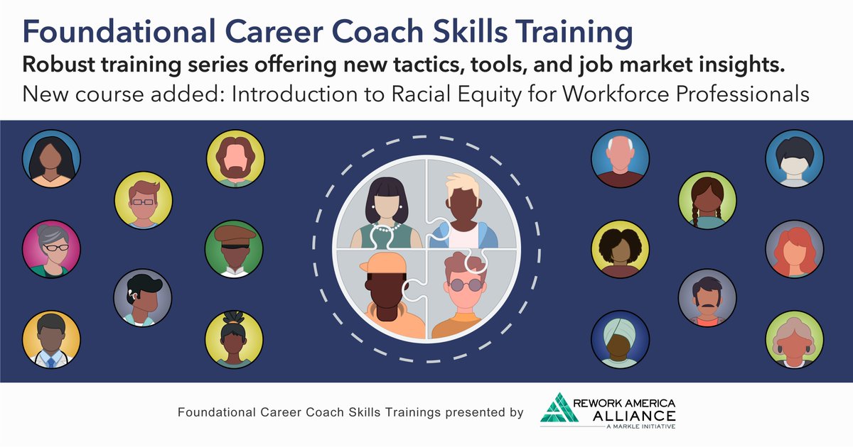 Check out the newest course added to our robust Foundational #CareerCoach Skills #Training - Introduction to Racial Equity for Workforce Professionals developed with the support of <a href="/3rdSpaceCLE/">ThirdSpace Action Lab</a>, <a href="/LohSzeL/">Loh-Sze Leung</a>, Katrina Owens, and Go Consulting LLC > markle.org/career-coach-s…