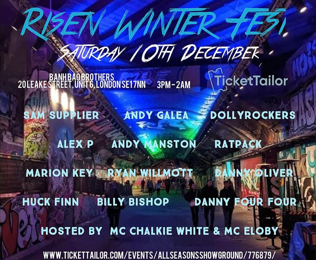 RISEN WINTER FEST Better get a move on the line up speaks for itself and yours truly hosting. 1st event was crazy no doubt this will be even better RISEN WINTER FEST

at BANH BAO BROTHERS SE1 7NN
 TICKETTAILOR.COM £20 

3pm to 2am

tickettailor.com/events/allseas…