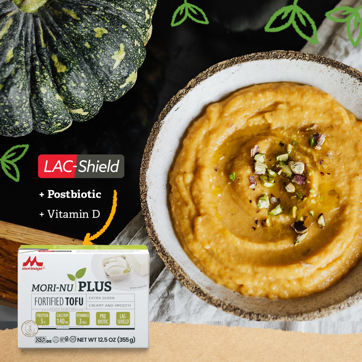 morinuplus's tweet photo. NUTRITIOUS #FALLSOUPS 🍁

Mori-Nu Plus Fortified Tofu is an easy addition to fall favorites! Blend into soup, cube, or air fry as a topping. It's packed with #nutrition. It has LAC-Shield #postbiotic, a pasteurized alternative to live bacteria.

RECIPES ➡️ https://t.co/GbHsNqKrpo https://t.co/k1VvtBmX1D
