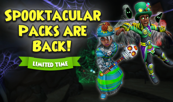 If you’ve got it, haunt it. 👻

Halloween packs will be returning to the Crown Shop throughout the month of October, starting with the Pirate and Gloomthorn Nightmare Packs! Each gives a chance to get tons of eerie Halloween items.  wizard101.com/game/halloween… #Wizard101