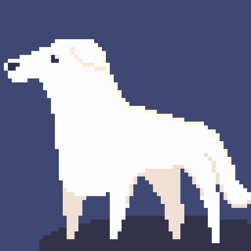 Thought about skipping todays #pixel_dailies, but decided to at least give it a try with this #borzoi! <a href="/Pixel_Dailies/">Pixel Dailies</a> #pixelart #aseprite #DigitalArtist