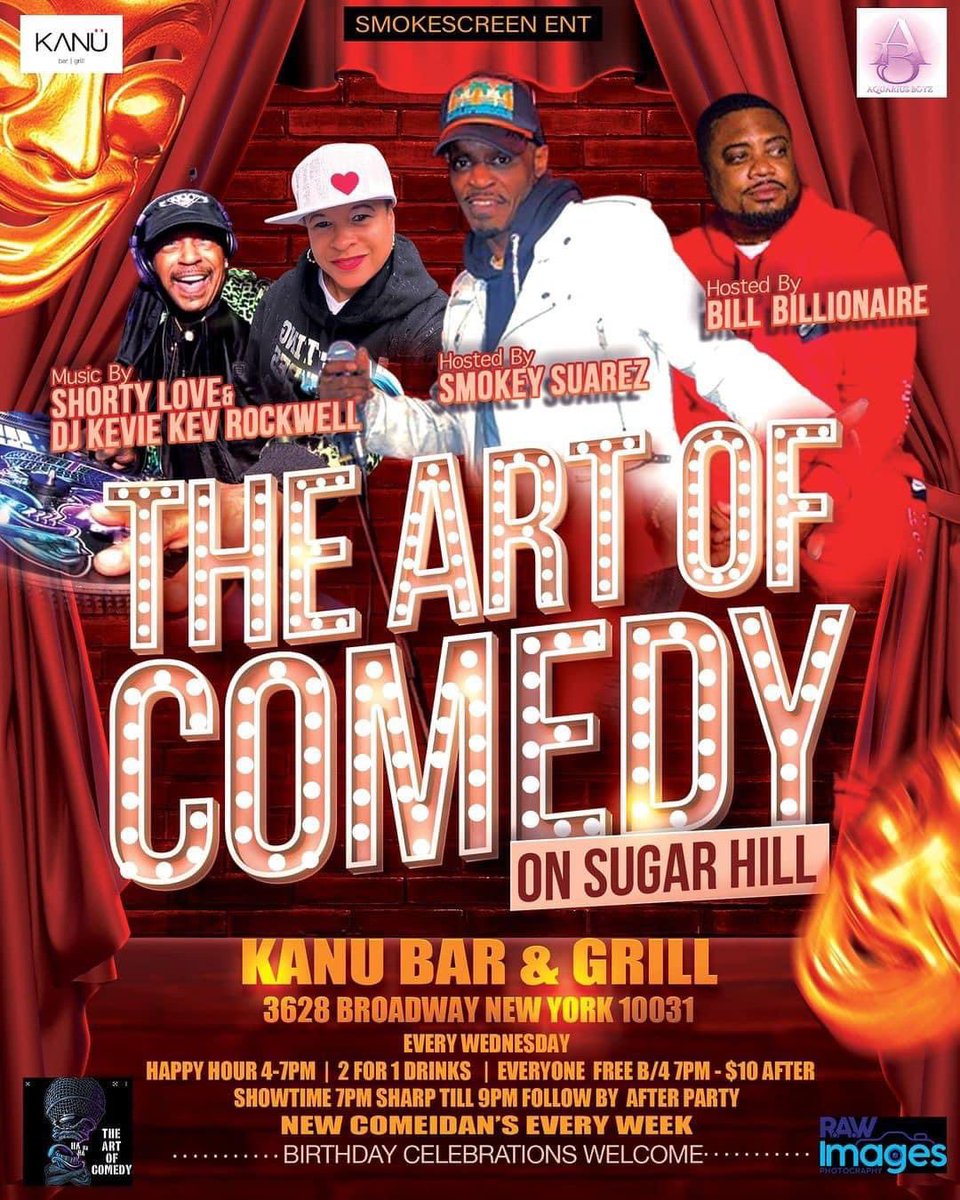 𝕎𝕖’𝕣𝕖 𝕓𝕒𝕔𝕜 𝕠𝕟 𝕊𝕦𝕘𝕒𝕣 ℍ𝕚𝕝𝕝 𝕒𝕥 𝕥𝕙𝕖 𝕂𝕒𝕟𝕦 𝔹𝕒𝕣/𝔾𝕣𝕚𝕝𝕝 𝟙𝟜𝟡𝕥𝕙 𝕤𝕥 &amp; 𝔹𝕣𝕠𝕒𝕕𝕨𝕒𝕪 TODAY 𝕎𝕖𝕕𝕟𝕖𝕤𝕕𝕒𝕪 𝕨𝕚𝕥𝕙 𝕥𝕙𝕖 𝔸𝕣𝕥 𝕆𝕗 ℂ𝕠𝕞𝕖𝕕𝕪, 5pm-12am