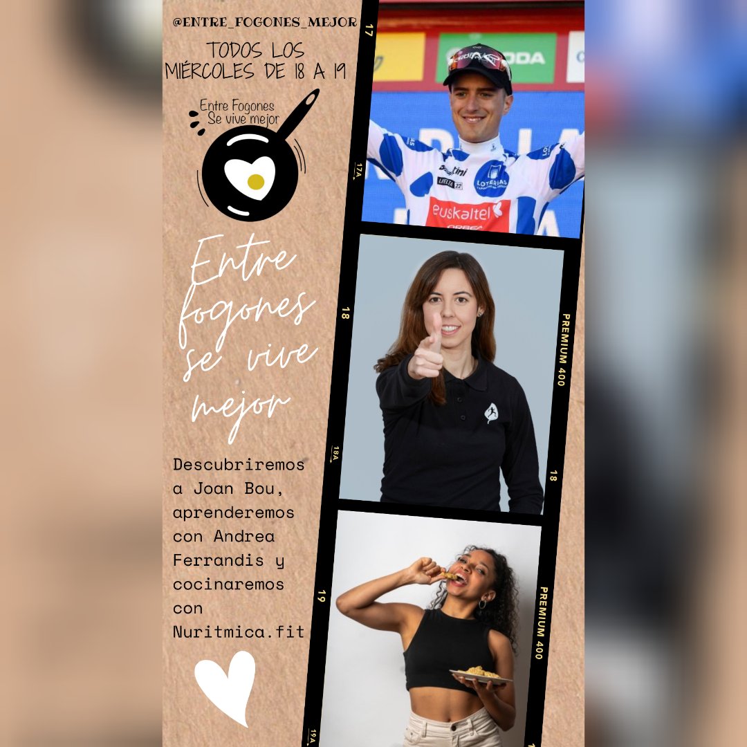 Ya puedes volver a escucha #entrefogonessevivemejor de hoy con <a href="/andreanavag/">Andrea</a>

🚵‍♂️ Descubrimos al valenciano <a href="/JoanBou97/">Joan Bou</a>

🫒 Aprendemos a cuidarnos con nuestra nutricionista <a href="/AndreaFerrandis/">Andrea Nutricionista</a>

🍰 Cocinamos con la influencer <a href="/Nuritmica/">Nuritmica ♡</a> 

Pincha aquí ⬇️
radioesport914.com/entre-fogones-…