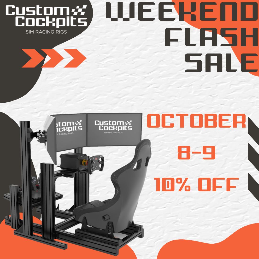 🚨 ¡WEEKEND FLASH SALE! 🚨

🎉Enjoy 10% off for our product selected during the next weekend!🎉

🛒Add to cart and check out here: 👇🏼
🔗 custom-cockpits.com

Follow our social media accounts to get more updates!

#simracing #flashsale #cockpit #F1 #iracing #fanatec #eSports