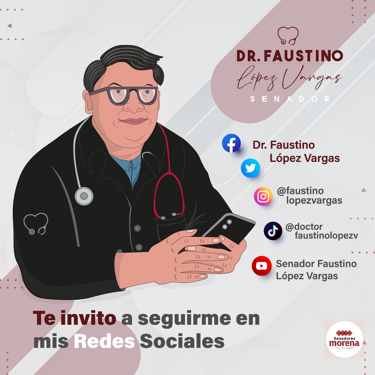 ¡Los invito a seguirme en todas mis redes! Para que vean mis actividades legislativas dentro y fuera del <a href="/senadomexicano/">Senado de México</a>.
➡️ facebook.com/senadorfaustin…
➡️ instagram.com/faustinolopezv…
➡️ x.com/FaustinoLopezV
➡️ youtu.be/7TYfXYZpbr4
➡️ tiktok.com/@doctorfaustin…