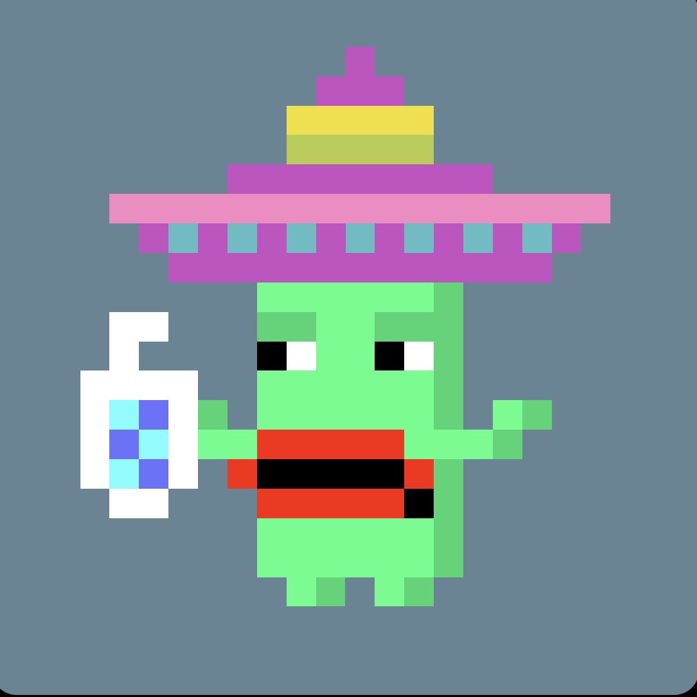 Sombrero pepito.  <a href="/PepitosNFT/">Pepitos</a> 
dope pfps and Phunk derived.  
Some even have a <a href="/enjoyoor/">Mike Three</a> hoodie trait.