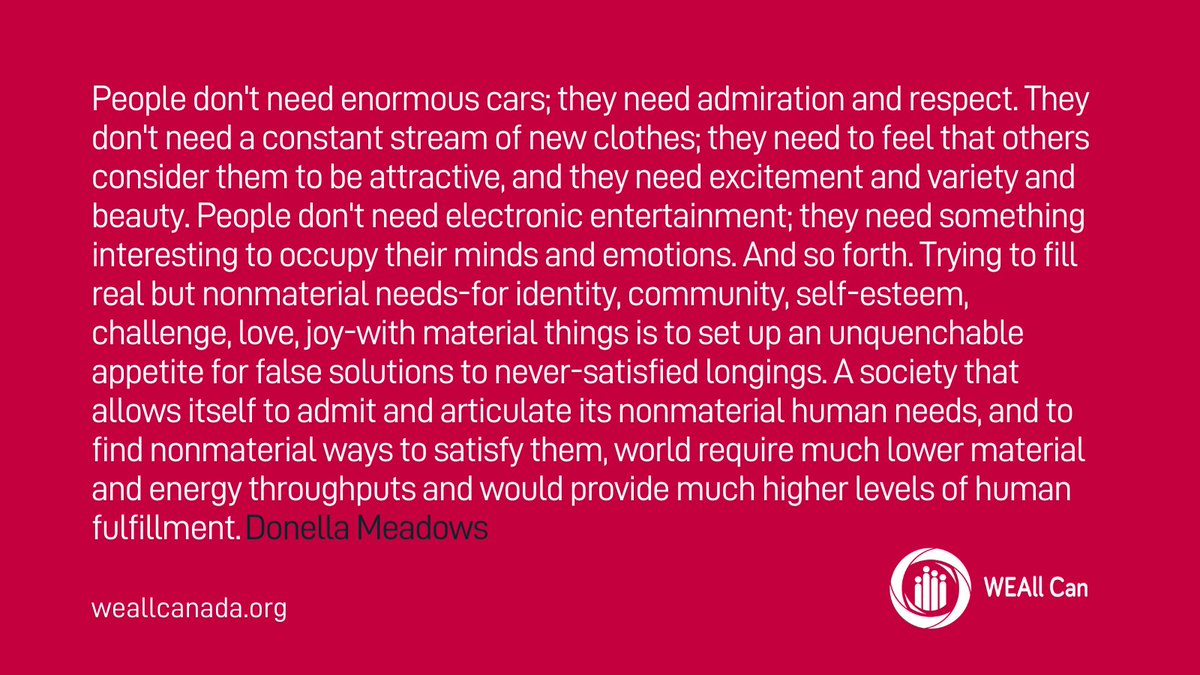 We can't fill nonmaterial needs with material things. 
#wellbeingwednesday