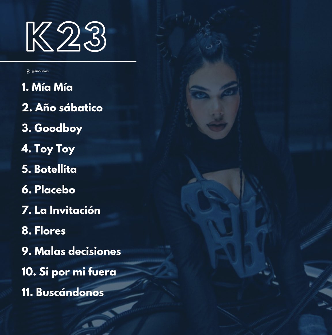 KeniaOsCenter's tweet photo. Este es el tracklist oficial de “K23” el segundo álbum de @KeniaOS ¡Disponible muy pronto! https://t.co/OL3gfcjFrX
