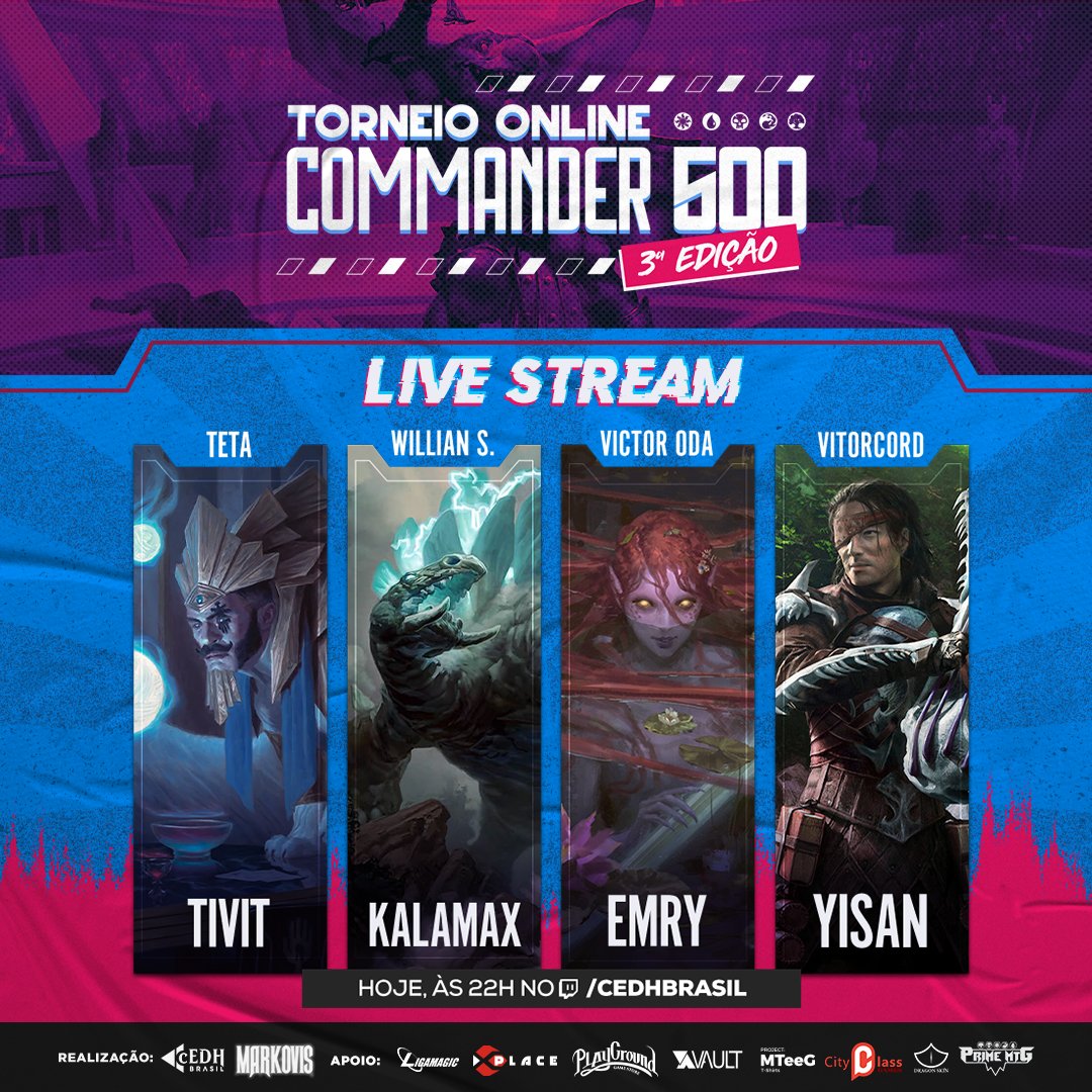cedhbrasil's tweet photo. 🏆 4ª RODADA DO #COMMANDER500 -MESA 09!

Confira esse jogão do maior torneio de commander do mundo. 🌎

⏰️ Inicio as 22h00!

📺 https://t.co/DOl5FQkC5f 

📋Listas e Classificação ➡️ https://t.co/UN3UtlwLvh https://t.co/mIRicE8Ol2