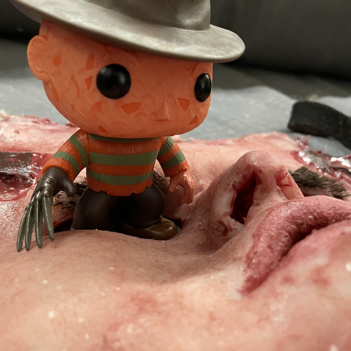 DriveFaster412's tweet photo. “See you in your dreams….” Sure to give you #nightmares 
@funko @brianmariotti 

#FunkoPhotoADayChallenge #funko #funkopop #funkopops #october #halloween #scary #horror #horrormovies #mask #elmstreet #NightmareOnElmStreet #FreddyKrueger #funkomovies #spooky #bloody https://t.co/u0fBkO0vRZ
