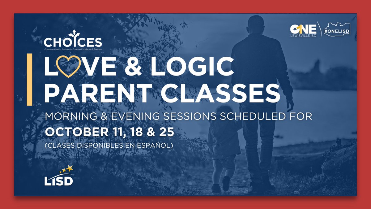 LewisvilleISD's tweet photo. LISD parents, beginning next week, join us for Love and Logic, a free learning opportunity that teaches simple techniques to help parents have more fun and less stress while raising more responsible kids of all ages: https://t.co/FmQyuMmlYg. https://t.co/3CnXvBiBV4