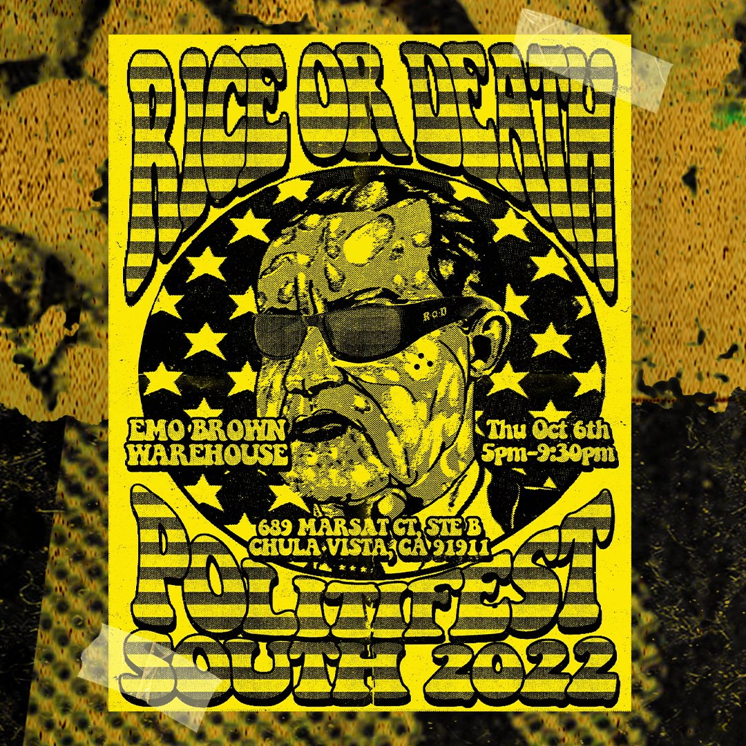 RiceOrDeath's tweet photo. @the_emo_brown HQ this Thursday! We'll be serving the Fried Rice to all the South Bay constituents, and more importantly, the PEOPLE, in attendance of Politifest South! Come get some!

@3punkales
@voiceofsandiego

10/6 5-9PM

Emo Brown HQ
689 Marsat Ct, Ste B
CVCA 91911 https://t.co/9KGhCYnLXA