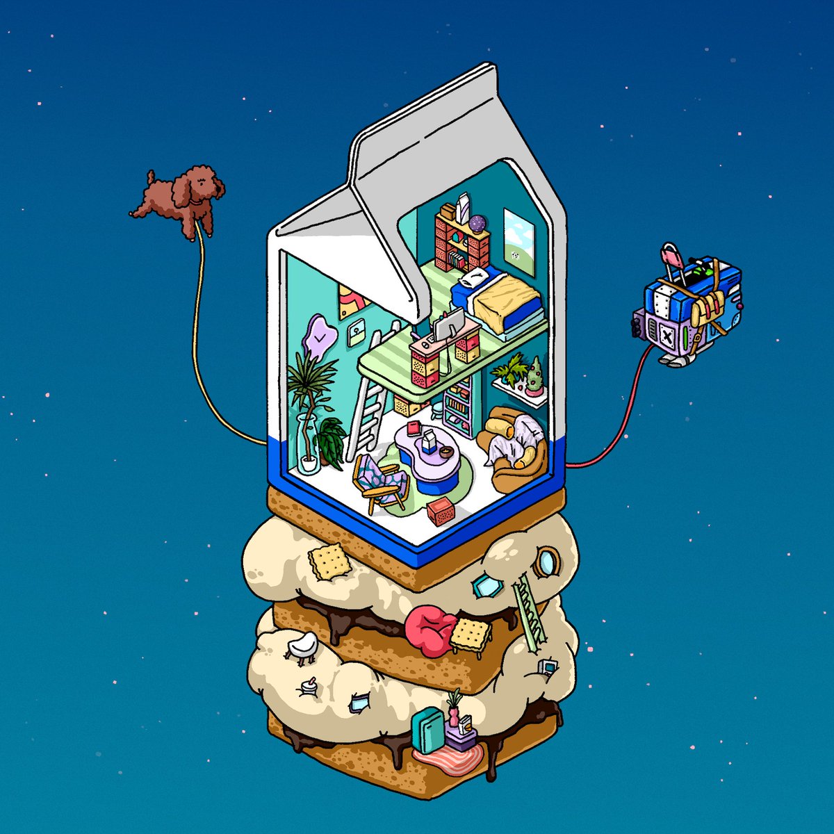 By some other miracle I was able to acquire my dream <a href="/LofiLoftsNFT/">Lofi Lofts</a>. Milk and s'mores 😋!!

<a href="/OK__Cancel/">OK Cancel</a>, @0xc_____, <a href="/EatalyNft/">eataly | Lofi Lofts</a>, <a href="/Sindere87696495/">syNDERELLA</a>, et al., congrats on the totally awesome collection 🙌