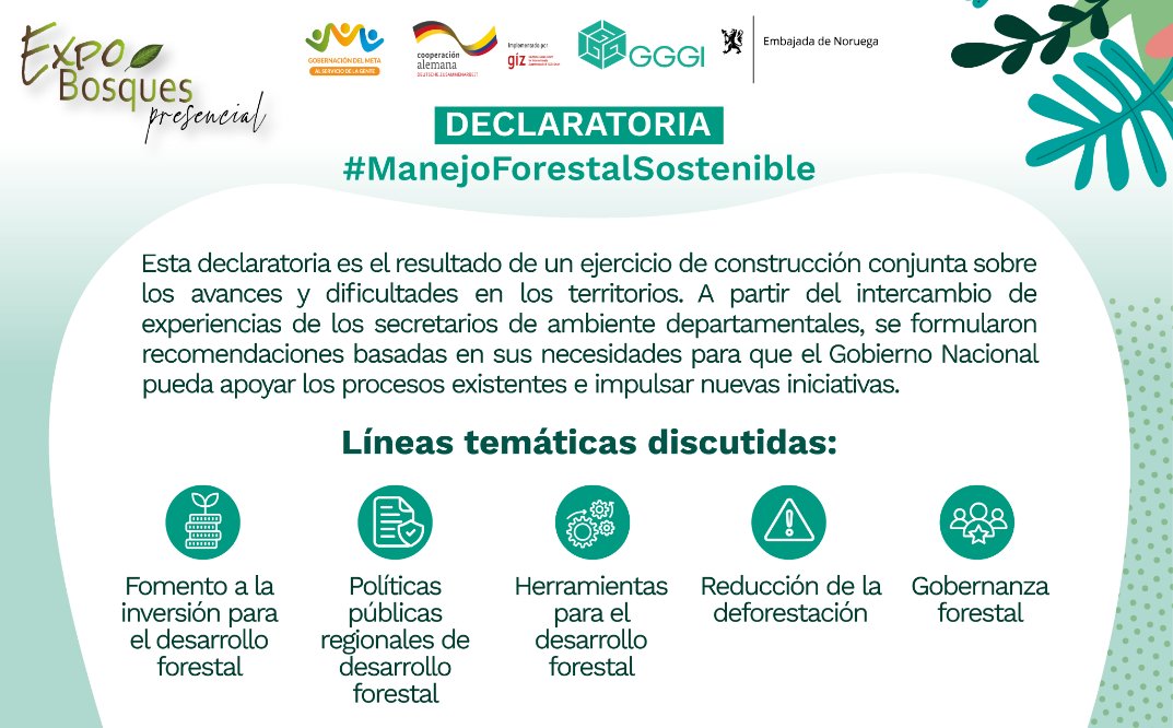 GGGICol's tweet photo. #ExpoBosques | ¡Las secr. de ambiente dptales. reafirman su compromiso con la conservación de los bosques de 🇨🇴!
Con apoyo de #GGGI, @NoruegaenCOL, @GobMeta y @giz_colombia, se formuló una declaratoria con propuestas para el #ManejoForestalSostenible que presentarán al Gob. Nal. https://t.co/qlQbUHMPdq