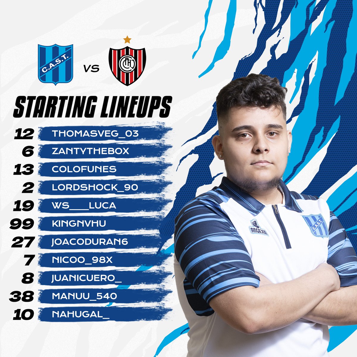 #FIFA23    #PS4 Qualy <a href="/ArGameShow/">AGS Visa 🎮🕹️</a>

JUEGA TELMO⚽

FECHA 3
🆚 <a href="/ChacaeSports/">Chacarita eSports</a>
⏰23:00

FECHA 4
🆚 <a href="/ChacaeSports/">Chacarita eSports</a>
⏰ 23:30

#TodoTelmo