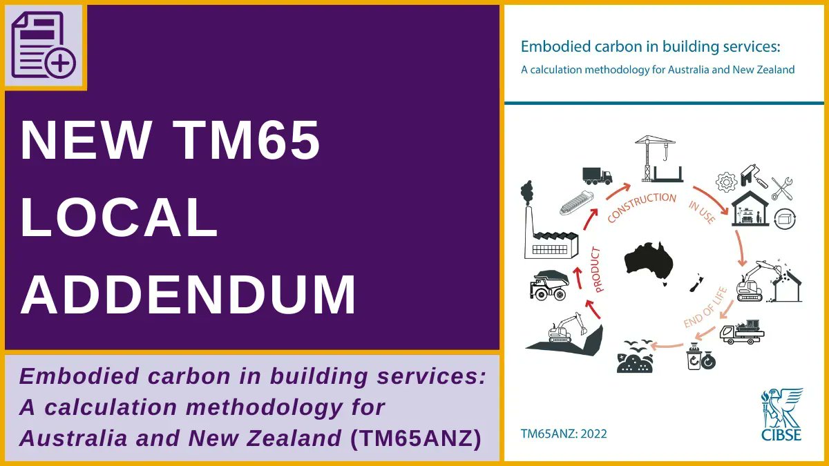 CIBSE's tweet photo. TM65ANZ covers how to calculate the embodied carbon impact of building services equipment installed in Australia and New Zealand. Find out more: https://t.co/WCVaDtwBJy
Authors: @LouiseHamot and @ClaraBagG
@elementa_uk @DeepGreenEng
#tm65 #embodiedcarbon #wearecibse https://t.co/s5MyKAnZkG