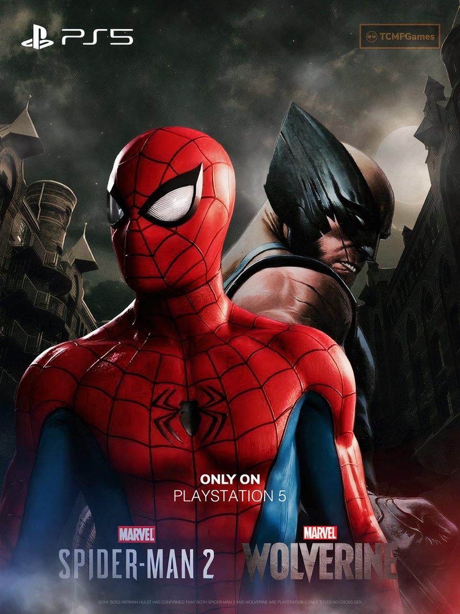 RT @TCMF2: Spider-Man 2 & Wolverine PS5 only titles confirmed 

- PlayStation https://t.co/yliKX2z1kA