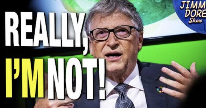 RoySCarson_VH's tweet photo. Video: #BillGates SWEARS Heโs Not An Evil Mastermind - #Epstein was mentioned by #Metajournalist #JimmyDore in Connection with the #Microsoft #Monopoly Owner. "They lied about: Lockdowns, natural immunity, herd immunity, funding gain of function, etc.." https://t.co/xtRh7fe2rq https://t.co/WSR0VUNOUm