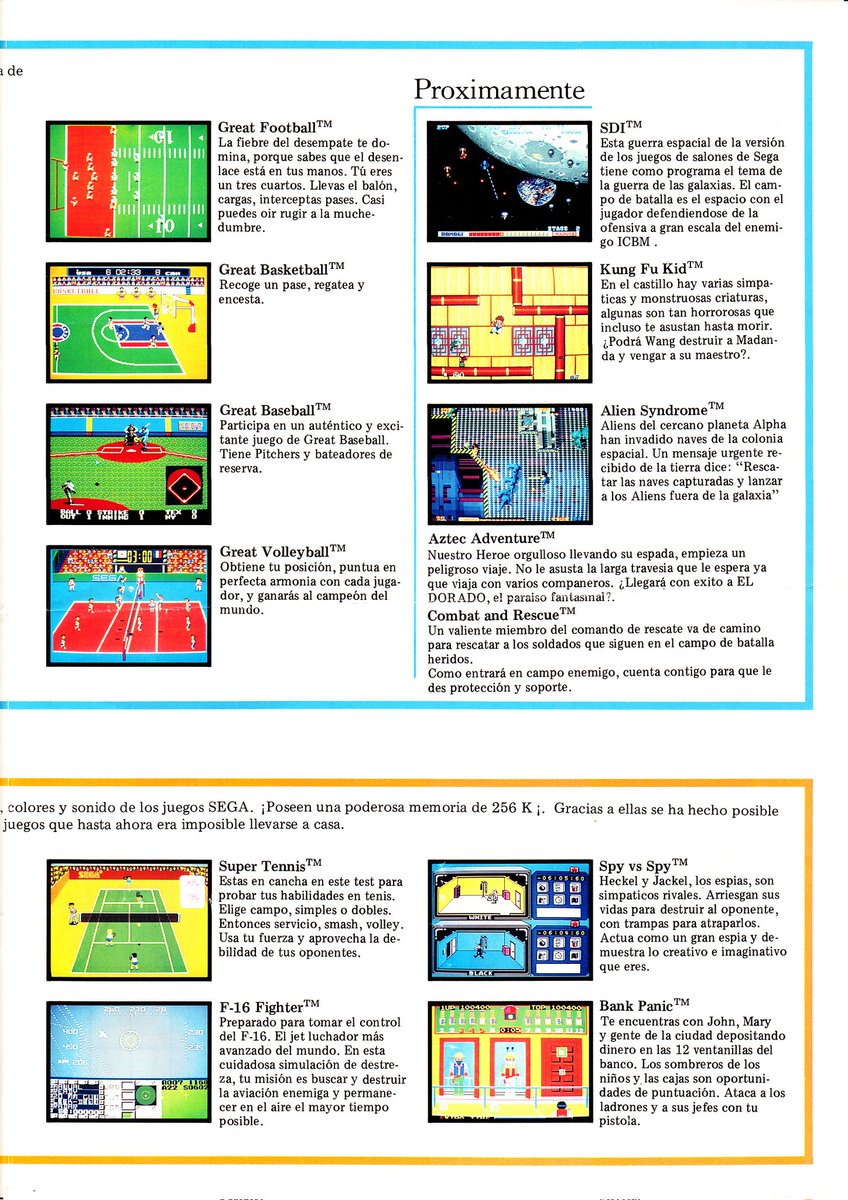Riki_BlackBelt's tweet photo. [📰] Folleto Publicitario de Sega Master System.

#SEGA #MasterSystem #Choplifter #TheNinja #FantasyZone #AlexKidd #BlackBelt #WonderBoy #OutRun #Rocky #SpaceHarrier #AlienSyndrome #MyHero #EnduroRacer #SecretCommand #WorldSoccer https://t.co/8wJ4WXOC1y