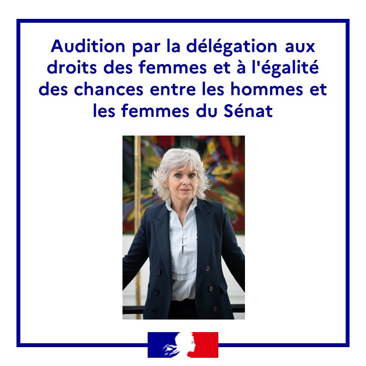 Je serai auditionnée aujourd'hui à partir de 9h par la délégation aux droits des femmes et à l'égalité des chances entre les hommes et les femmes du Sénat. 📺 Suivre en direct : videos.senat.fr/direct