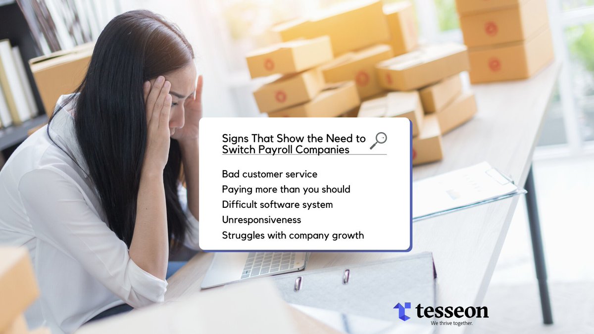 TesseonPeople's tweet photo. Which of these have you experience with your current payroll provider? 
With a client satisfaction rate of 4.9/5 our clients choose us as their last Payroll &amp; HR service provider. Visit our website today for more information https://t.co/EQxMzCBkE2 https://t.co/ZckEXixGtn
