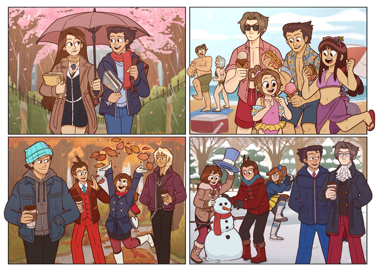 Wanted to draw some seasons. Re-upload because I had to fix a thing. #AceAttorney