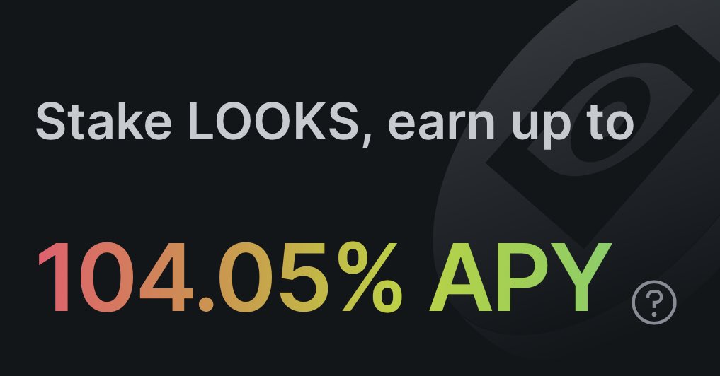 $LOOKS good.

👀💎 looksrare.org/rewards