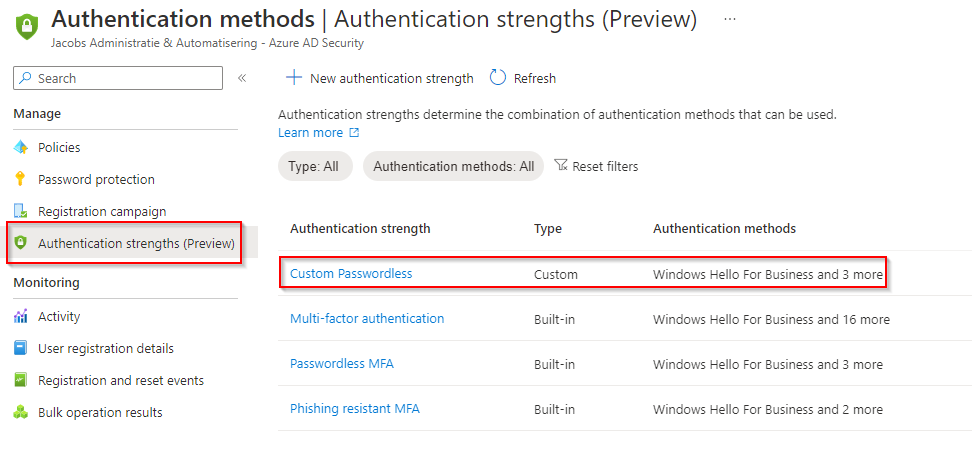 pimjacobs89's tweet photo. #AzureAD Authentication Strengths went public #preview today!🤩Great to see we use this to finally require #Passwordless for our end users! Also you're able to create own Authentication Strengths and use them within Conditional Access!🔐

#mvpbuzz #entra #security #blogwillfollow https://t.co/kFPRIuiCPR