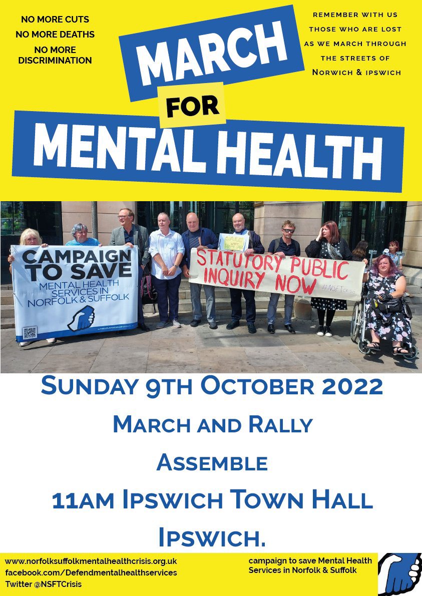 NSFTCrisis's tweet photo. We know some @NSFTtweets staff want to join our marches but are worried about consequences. We have been assured by Chair @ZoeBillingham that staff can join in without fear. So come along and join us in demanding resources for mental health. https://t.co/Be0XB4AH8B