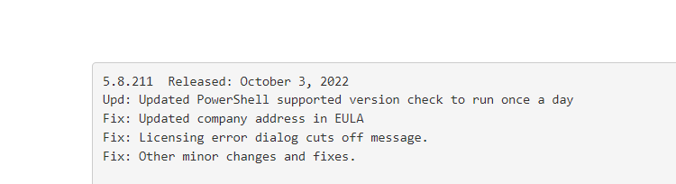 SAPIENTech's tweet image. PowerShell Studio build 5.8.211 has been released! 
As requested by a customer, the PowerShell version check has been modified to run once a day. 👍

#PowerShellStudio build history:
👉 bit.ly/3FOumxu
 
#SAPIENTech #powershell #pwsh #NewRelease #FeatureRequest