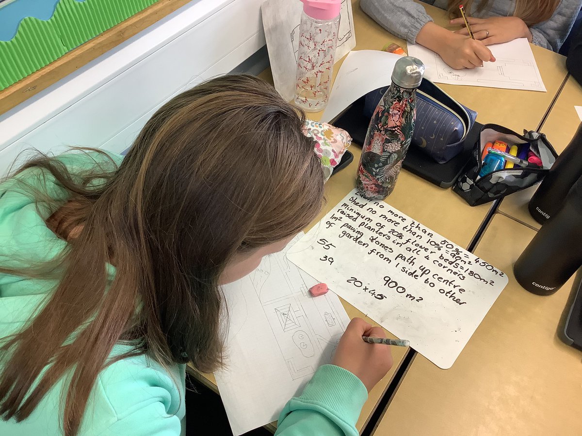 DeanburnPS_P3's tweet photo. Following @mathsweekscot we took on the role of a landscape gardener, designing a garden to certain specifications! #mathsatwork #MathsWeekScot #design #measure #plan #think #problemsolving https://t.co/MoIEC1cVPD