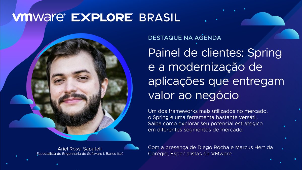 Ta chegando.... 
Participe do maior evento multi-cloud, #VMwareExplore Brasil, nos dias 19 e 20 de Outubro. Não perca os painéis de clientes, laboratórios práticos e mais de 40 sessões paralelas.
Registre-se gratuitamente:vmware.com/explore/br.htm…
