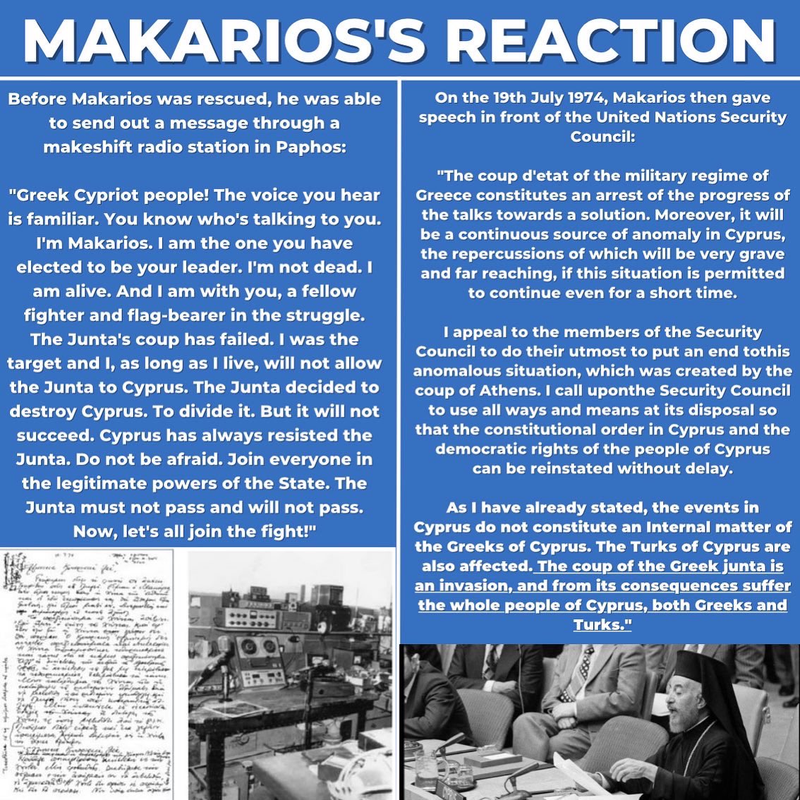 Young_Turk_Cyp's tweet photo. @singh_prakash The prelude to Türkiye’s intervention:
“The coup of the Greek junta is an invasion, and from its consequences suffer the whole people of Cyprus, both Greeks and Turks”
#GreekInvasionOfCyprus https://t.co/Z1OZNko0JO