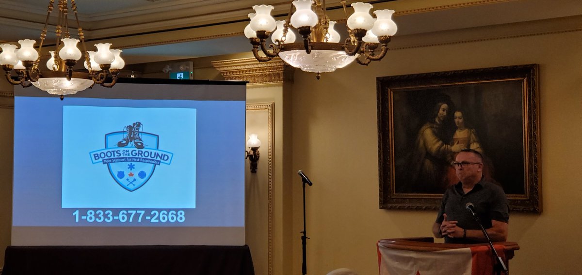Events4Wellness's tweet photo. Central York Fire Services A/Platoon Chief Rob Leathen spoke on peer support by Boots on the Ground for audience of 90 mental health stakeholders at Invisible Wounds 7th National Conference For First Responders Oct 5, 2022 in Niagara-On-The-Lake. Thanks Rob #Events4Wellness #MIAW https://t.co/DjwMSe3rh1