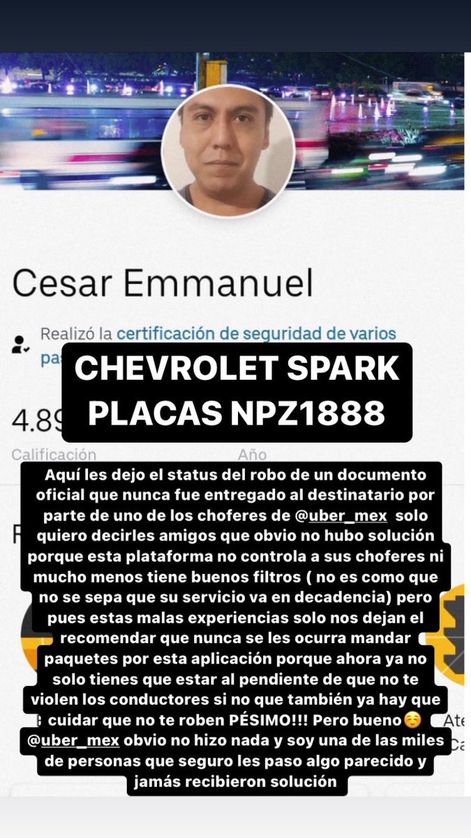 Amigos esto me pasó el día domingo nunca utilicen <a href="/Uber_MEX/">Uber Mexico</a> para enviar algún tipo de paquete ya que no hay ningún tipo de seguridad y mucho menos se responsabilizan del pésimo servicio de sus conductores .
.
.
#uber #pesimoservicio #viral #rt