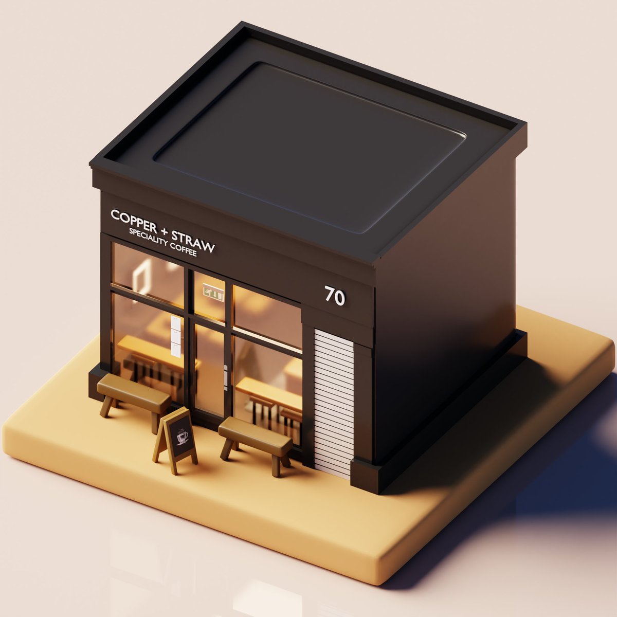 CyberQues's tweet photo. Cozy Autumn Coffee Shop ☕️🍂 

#blender #blender3d #b3d #voxel https://t.co/xONw0I1IU8