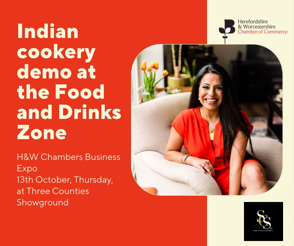 sukipantal's tweet image. I am doing a LIVE Indian cooking demo at the Food and Drink Zone at @HW_Chamber Business Expo on 13th Oct @3countiesshows at 12.30 pm. If you’re there, join me to know about Indian recipes, cooking techniques, spice profiles and more! #MalvernHillsHour