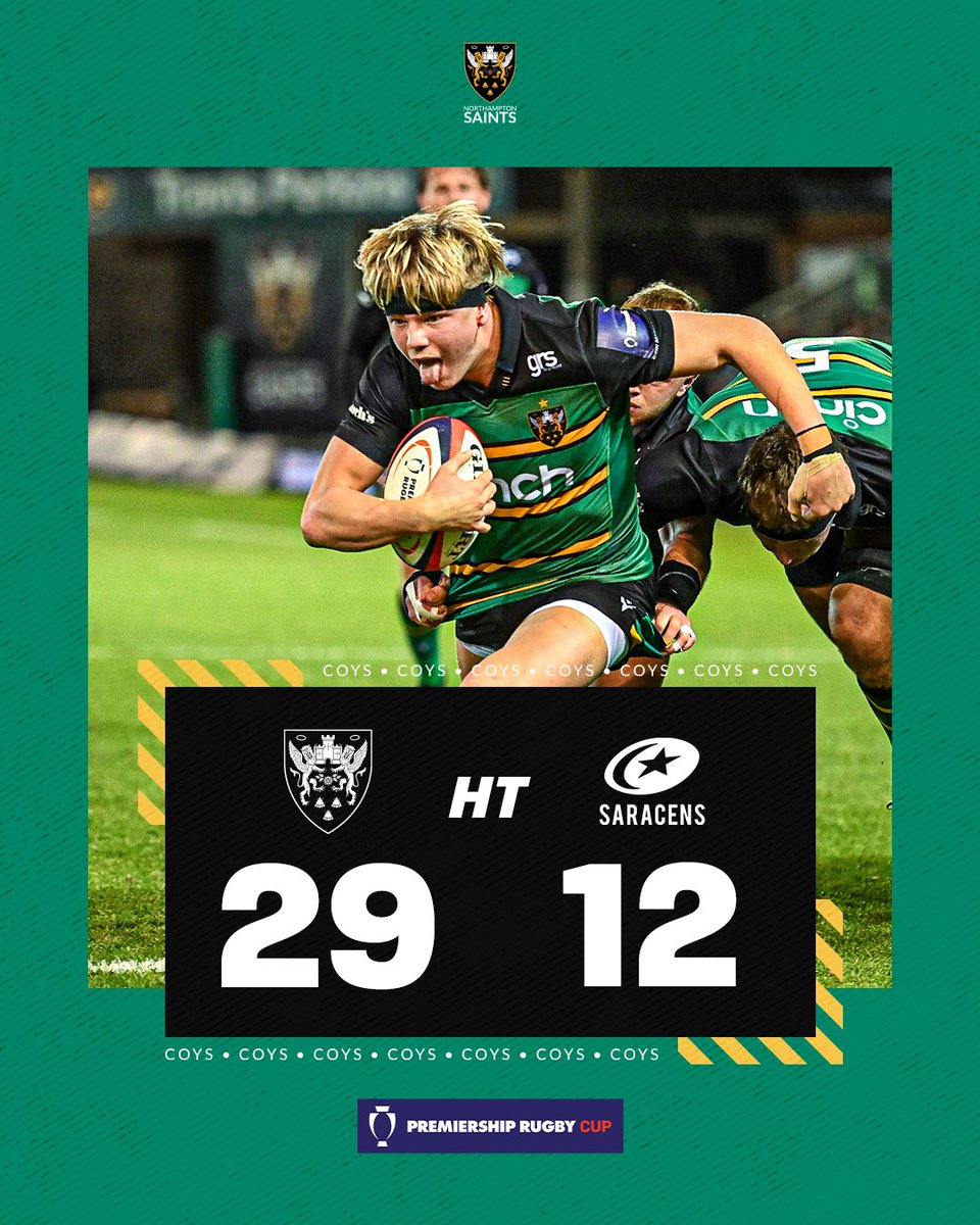 SaintsRugby's tweet photo. A good half's work at the Gardens 😛

😇 29-12 💫 https://t.co/bpO7t7z7Bf